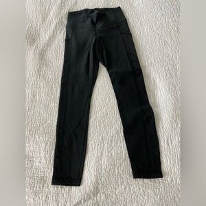 Athleta Black Mesh Panel Leggings | Size XS